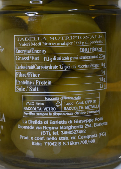 OLIVE DA TAVOLA "BELLA DI CERIGNOLA" (PEZZ. GRANDE) IN SALAMOIA