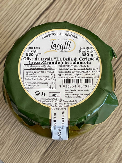 OLIVE DA TAVOLA "LA BELLA DI CERIGNOLA" (PEZZ. GRANDE) IN SALAMOIA